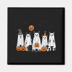 Aimant Chiens fantômes d'Halloween Mignon Citrouille Dess