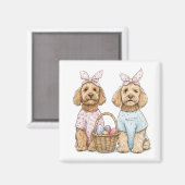 Aimant Chiens Goldendoodle de Pâques (Recto/Verso)