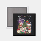 Aimant Chiens Joyeux Noël Lumière (Recto/Verso)