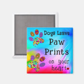 Aimant Chiens Laisser des Empreintes de pattes sur votre (Recto/Verso)