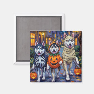 Aimant Chiens Malamute d'Alaska Trick-or-Treating Hallowe