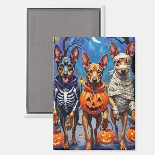 Aimant Chiens Malinois belges Trick-or-Treating Halloween (Recto/Verso)