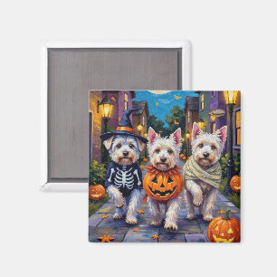 Aimant Chiens maltais Costumes d'Halloween en Trick ou en
