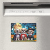 Aimant Chiens Pekingese Citrouille Halloween drôle (In Situ (Lave-vaisselle))