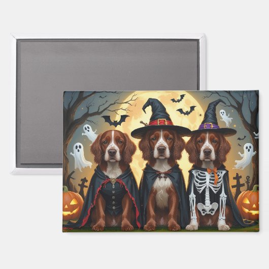 Aimant Chiens rouges irlandais Citrouille Halloween Funny (Recto/Verso)