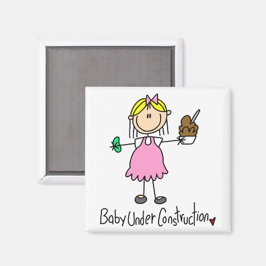 Aimant Chiffre de bâton bébé en construction (Recto/Verso)