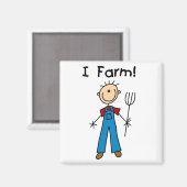 Aimant Chiffre T-shirts et cadeaux de bâton d'agriculteur (Recto/Verso)