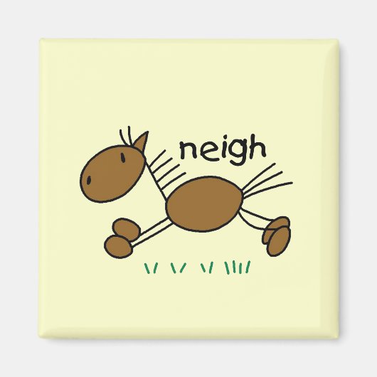 Aimant Chiffre T-shirts et cadeaux de bâton de cheval (Devant)