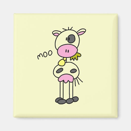 Aimant Chiffre T-shirts et cadeaux de bâton de vache (Devant)