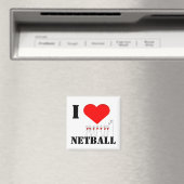 Aimant Chiffres Coeurs et Bâtons I Love Netball (In Situ (Lave-vaisselle))