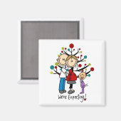 Aimant Chiffres de bâton Fille des parents attendus (Recto/Verso)