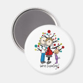 Aimant Chiffres de bâton Fille des parents attendus (Recto/Verso)