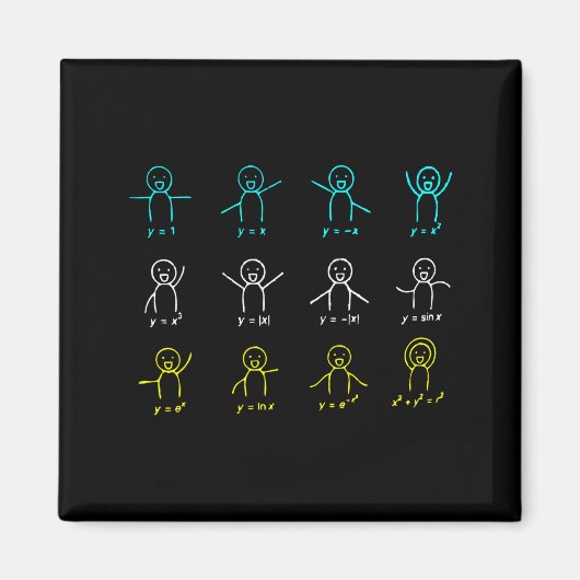 Aimant Chiffres drôles d'équation mathématique Danse d'al (Devant)