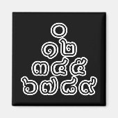 Aimant Chiffres thaïlandais Pyramide ♦ Script en thaï ♦ (Devant)