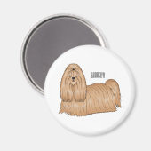 Aimant Chih tzu long cheveux dessin de chien (Recto/Verso)