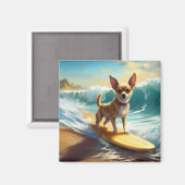 Aimant Chihuahua Beach Surf Peinture (Recto/Verso)
