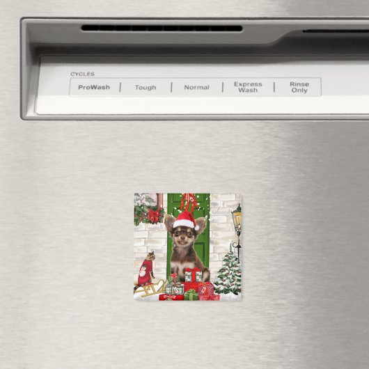 Aimant Chihuahua Chien Noël (In Situ (Lave-vaisselle))