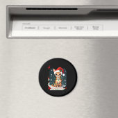 Aimant Chihuahua Christmas Père Noël Ugly Sweater Amoureu (In Situ (Lave-vaisselle))