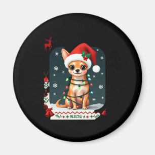 Aimant Chihuahua Christmas Père Noël Ugly Sweater Amoureu