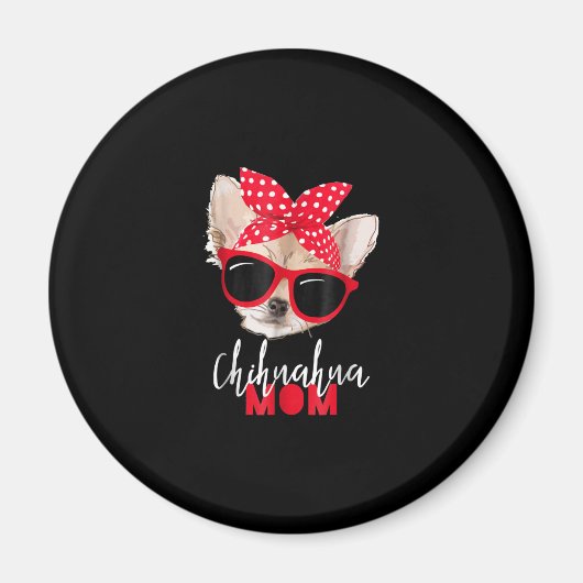 Aimant chihuahua drôle chien maman lunettes de soleil amo (Devant)