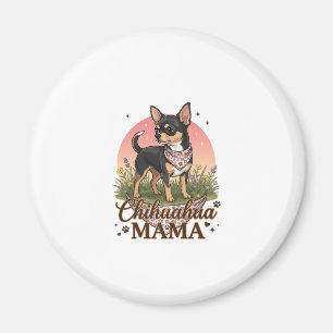 Aimant Chihuahua Mama Chien Bandana Floral Rose_1
