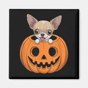 Aimant Chihuahua Mignon Dans Citrouille Chien Drôle Hallo