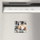 Aimant Chihuahua mignon et souriant sur couverture (In Situ (Lave-vaisselle))