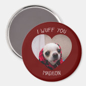 Aimant Chihuahua mignon wua vous aimez Saint Valentin pho (Recto/Verso)