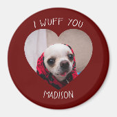 Aimant Chihuahua mignon wua vous aimez Saint Valentin pho (Devant)