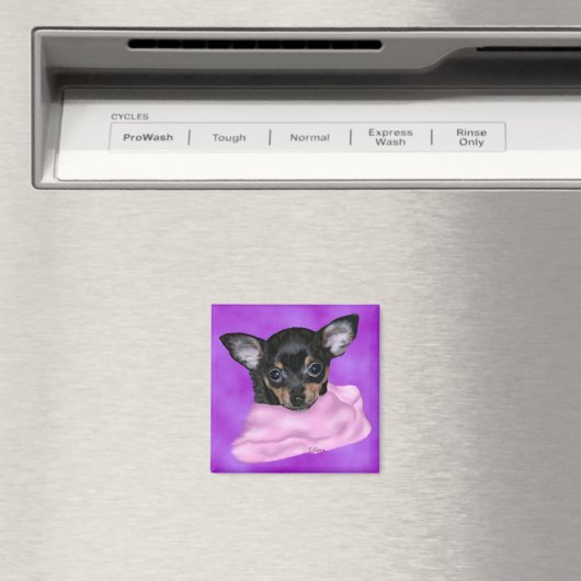 Aimant Chihuahua Noir et Tan Chihuahua (In Situ (Lave-vaisselle))