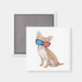 Aimant Chihuahua patriotique (Recto/Verso)