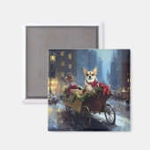 Aimant Chihuahua période festive de Noël (Recto/Verso)
