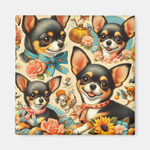 Aimant Chihuahua sans mer vintage