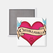Aimant Chihuahua Tattoo Heart (Recto/Verso)