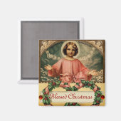 AIMANT CHILD JESUS WITH ANGELS AND CHRISTMAS CROWNS (Recto/Verso)