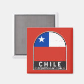 Aimant Chili - Emblème Distorsion Vintage (Recto/Verso)