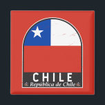 Aimant Chili - Emblème Distorsion Vintage<br><div class="desc">emblème en détresse du Chili arborant le drapeau et les armoiries.</div>