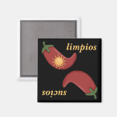 Aimant Chili propre ou sale & Lave-vaisselle espagnole Su (Recto/Verso)