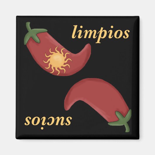 Aimant Chili propre ou sale & Lave-vaisselle espagnole Su (Devant)