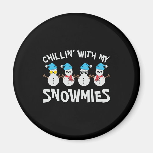 Aimant Chillin’ Avec Mes Neiges - Mignonne Snowman (Devant)