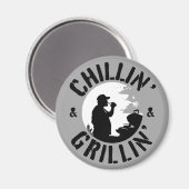 Aimant Chillin’ & Grillin’ Black Stamp round (Recto/Verso)