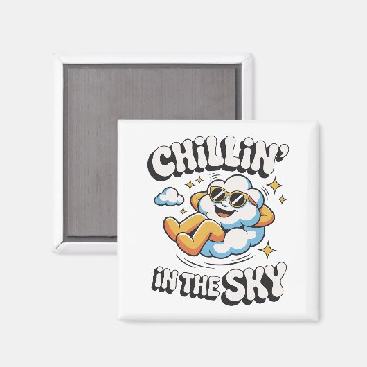 Aimant Chillin' in the Sky Cloud Design Fun Refrigerator (Recto/Verso)