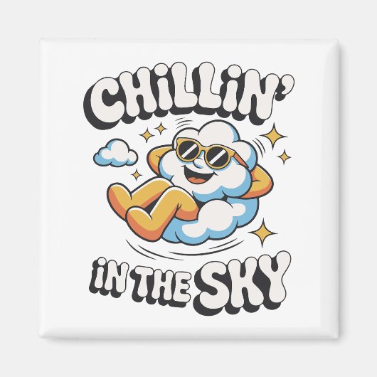 Aimant Chillin' in the Sky Cloud Design Fun Refrigerator (Devant)