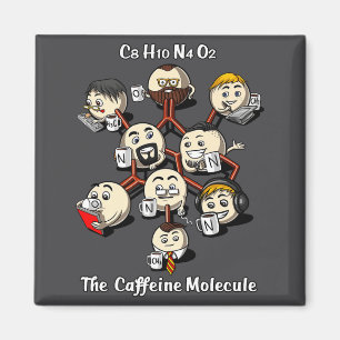 Aimant Chimie Caféine Molécule Drôle Science Geek Café