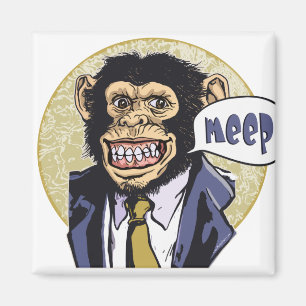 Aimant Chimpanzé drôle Meep allant par des studios de