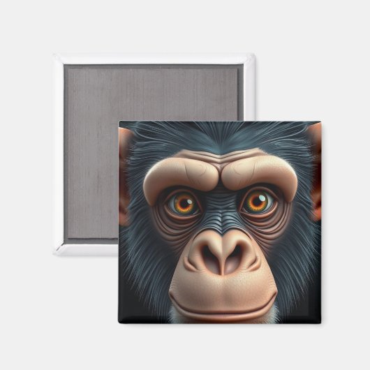 Aimant Chimpanzé fou mignon (Recto/Verso)