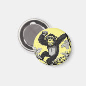 Aimant Chimpanzé mignon sur la branche accueille (Recto/Verso)