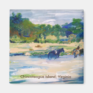 Aimant Chincoteague Island Cheval Peinture