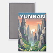 Aimant Chine de la forêt de pierre du Yunnan (Recto/Verso)