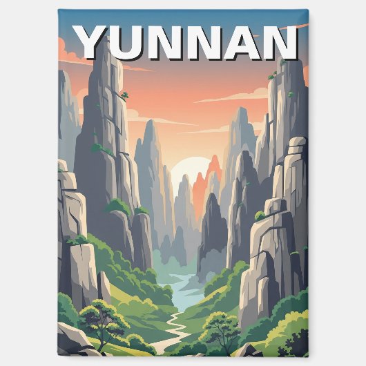 Aimant Chine de la forêt de pierre du Yunnan (Recto)
